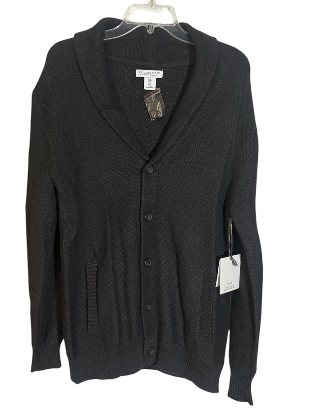 Michael Strahan Collection Men’s Cardigan Sweater Shawl Collar Gray Size Small